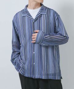 URBAN RESEARCH ITEMS / アーバンリサーチ アイテムズ シャツ・ブラウス | マルチストライプレースオープンカラーシャツ