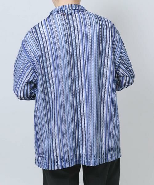 URBAN RESEARCH ITEMS / アーバンリサーチ アイテムズ シャツ・ブラウス | マルチストライプレースオープンカラーシャツ | 詳細12