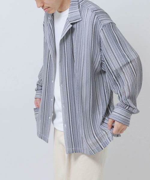 URBAN RESEARCH ITEMS / アーバンリサーチ アイテムズ シャツ・ブラウス | マルチストライプレースオープンカラーシャツ | 詳細18