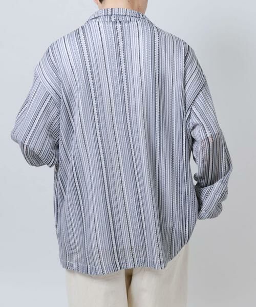 URBAN RESEARCH ITEMS / アーバンリサーチ アイテムズ シャツ・ブラウス | マルチストライプレースオープンカラーシャツ | 詳細19