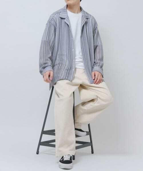 URBAN RESEARCH ITEMS / アーバンリサーチ アイテムズ シャツ・ブラウス | マルチストライプレースオープンカラーシャツ | 詳細21