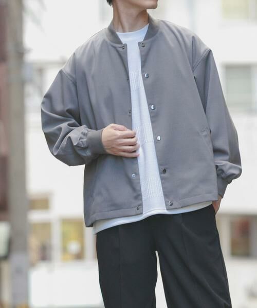 URBAN RESEARCH ITEMS / アーバンリサーチ アイテムズ ブルゾン | 『イージーケア/吸水速乾/接触冷感』高機能ドライタッチスナップブルゾン（グレー）