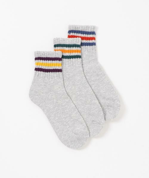 URBAN RESEARCH ITEMS / アーバンリサーチ アイテムズ ソックス | Healthknit　スラブ 3Line ミドルソックス3P | 詳細2