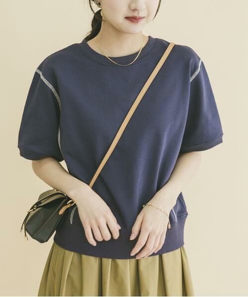 URBAN RESEARCH ITEMS / アーバンリサーチ アイテムズ スウェット | カラーステッチスウェット（ネイビー）