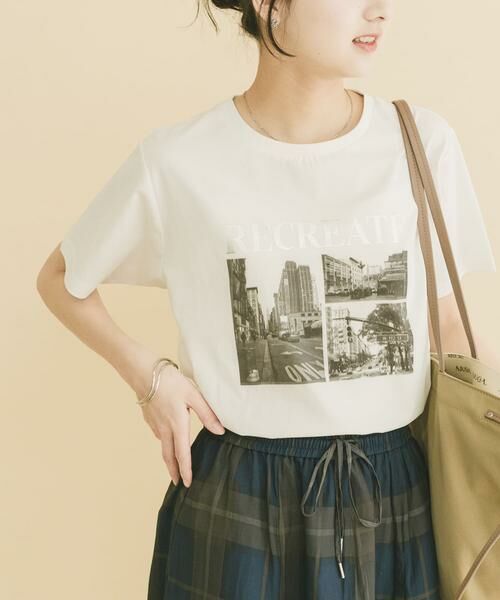 URBAN RESEARCH ITEMS / アーバンリサーチ アイテムズ Tシャツ | 箔プリントフォトTシャツ（ホワイト系その他）