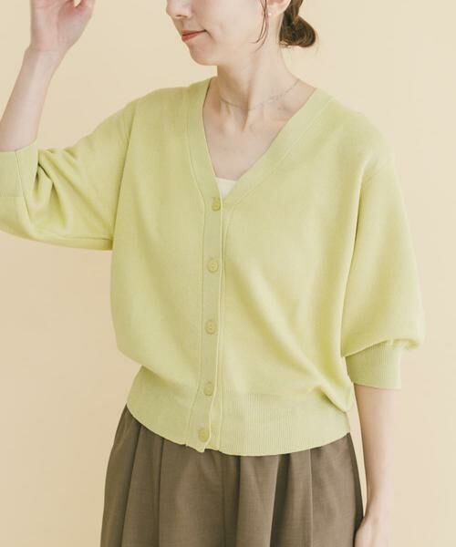 URBAN RESEARCH ITEMS / アーバンリサーチ アイテムズ カーディガン・ボレロ | Vネックハーフスリーブニットカーディガン | 詳細1
