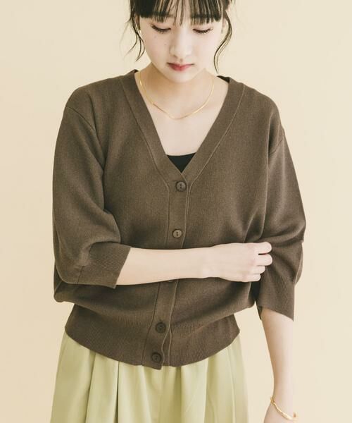 URBAN RESEARCH ITEMS / アーバンリサーチ アイテムズ カーディガン・ボレロ | Vネックハーフスリーブニットカーディガン | 詳細10