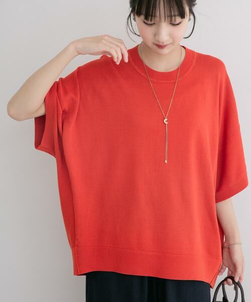 URBAN RESEARCH ITEMS / アーバンリサーチ アイテムズ ニット・セーター | 『洗濯可』ニットTシャツ（オレンジ）