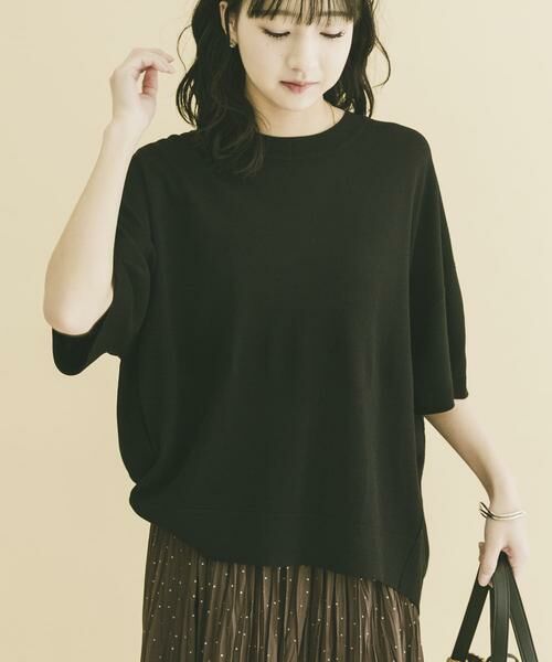 URBAN RESEARCH ITEMS / アーバンリサーチ アイテムズ ニット・セーター | ニットTシャツ（ブラック）