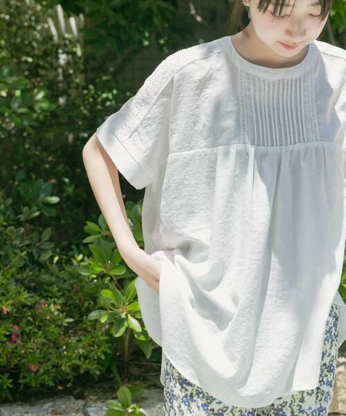 URBAN RESEARCH ITEMS / アーバンリサーチ アイテムズ シャツ・ブラウス | ピンタックレースブラウス（オフホワイト）