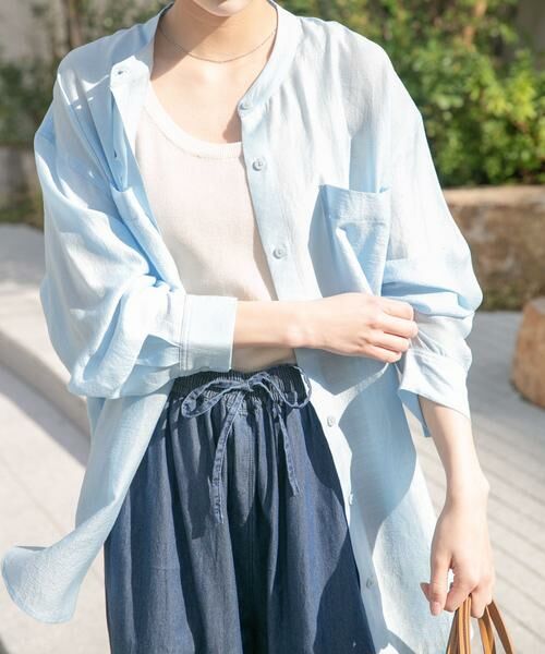 URBAN RESEARCH ITEMS / アーバンリサーチ アイテムズ シャツ・ブラウス | シアーバンドカラーシャツ | 詳細1