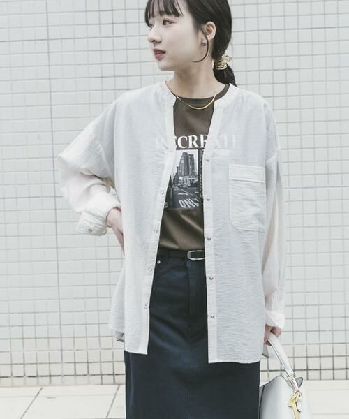 URBAN RESEARCH ITEMS / アーバンリサーチ アイテムズ シャツ・ブラウス | ドットボタンシアーシャツ（ライトベージュ）