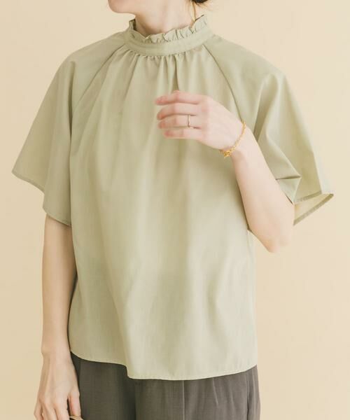 URBAN RESEARCH ITEMS / アーバンリサーチ アイテムズ シャツ・ブラウス | フリルネックブラウス（グリーン系その他）