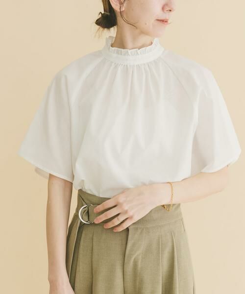 URBAN RESEARCH ITEMS / アーバンリサーチ アイテムズ シャツ・ブラウス | フリルネックブラウス（ホワイト）
