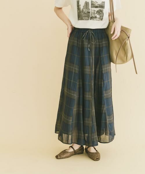 URBAN RESEARCH ITEMS / アーバンリサーチ アイテムズ スカート | シアーフレアスカート（ネイビー）