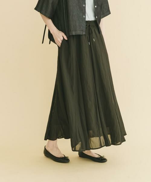 URBAN RESEARCH ITEMS / アーバンリサーチ アイテムズ スカート | シアーフレアスカート（ブラック）