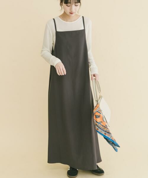 URBAN RESEARCH ITEMS / アーバンリサーチ アイテムズ ワンピース | シアーインナーセットワンピース（チャコールグレー）