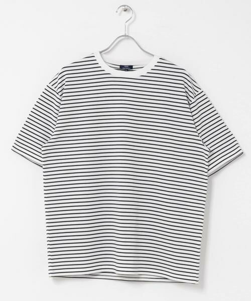 URBAN RESEARCH ITEMS / アーバンリサーチ アイテムズ Tシャツ | ポンチボーダー ショートスリーブカットソー（ネイビー）