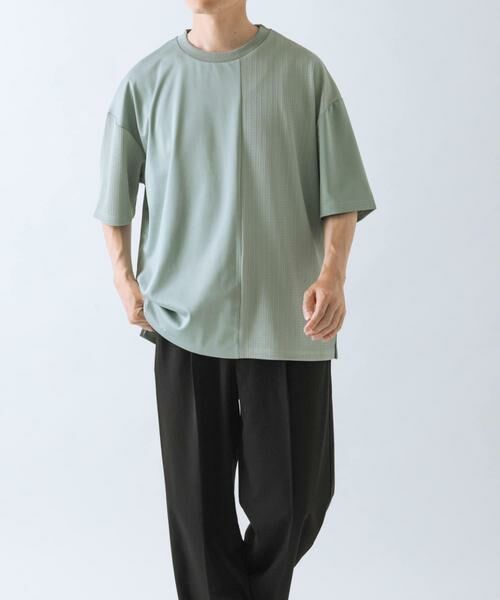URBAN RESEARCH ITEMS / アーバンリサーチ アイテムズ Tシャツ | ジャカード×ポンチ切替半袖TOPS | 詳細4