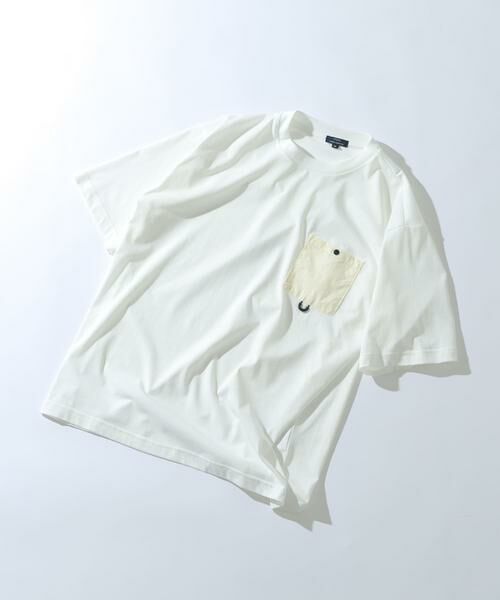 URBAN RESEARCH ITEMS / アーバンリサーチ アイテムズ Tシャツ | チェストポケットキリカエクルーネックTシャツ（ホワイト）
