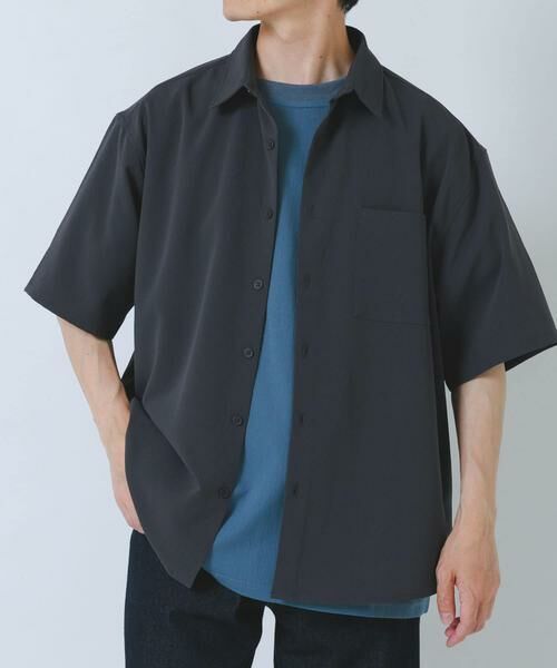 URBAN RESEARCH ITEMS / アーバンリサーチ アイテムズ シャツ・ブラウス | ヨウリュウ レギュラーカラー 半袖シャツ（ネイビー）