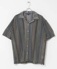 URBAN RESEARCH ITEMS / アーバンリサーチ アイテムズ シャツ・ブラウス | マルチストライプレースオープンカラーショートスリーブシャツ