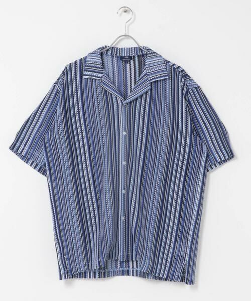 URBAN RESEARCH ITEMS / アーバンリサーチ アイテムズ シャツ・ブラウス | マルチストライプレースオープンカラーショートスリーブシャツ | 詳細3