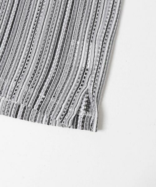 URBAN RESEARCH ITEMS / アーバンリサーチ アイテムズ シャツ・ブラウス | マルチストライプレースオープンカラーショートスリーブシャツ | 詳細7