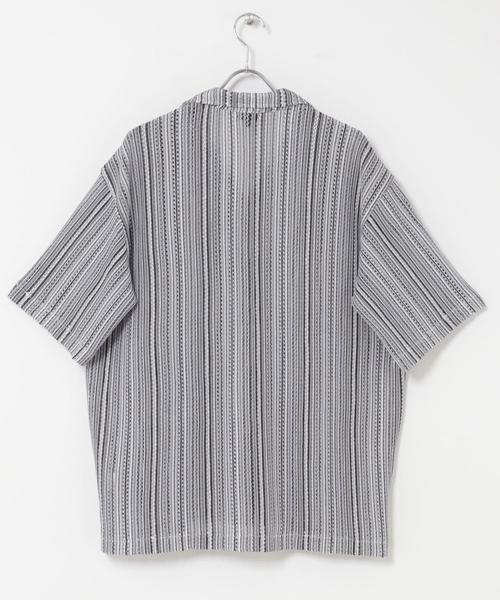 URBAN RESEARCH ITEMS / アーバンリサーチ アイテムズ シャツ・ブラウス | マルチストライプレースオープンカラーショートスリーブシャツ | 詳細8