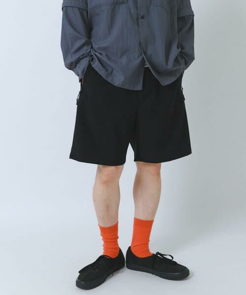 URBAN RESEARCH ITEMS / アーバンリサーチ アイテムズ ショート・ハーフ・半端丈パンツ | 多機能 ナイロンストレッチイージーショーツ（ブラック）