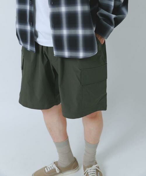 URBAN RESEARCH ITEMS / アーバンリサーチ アイテムズ ショート・ハーフ・半端丈パンツ | 高機能 ウエストイージー カーゴショーツ（カーキ）