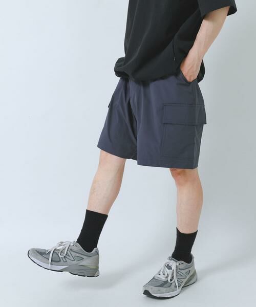URBAN RESEARCH ITEMS / アーバンリサーチ アイテムズ ショート・ハーフ・半端丈パンツ | 高機能 ウエストイージー カーゴショーツ（チャコールグレー）