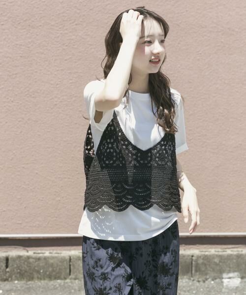 URBAN RESEARCH ITEMS / アーバンリサーチ アイテムズ Tシャツ | ニットビスチェTシャツセット（ブラック）