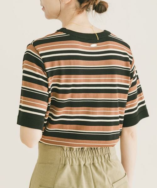 URBAN RESEARCH ITEMS / アーバンリサーチ アイテムズ ニット・セーター | マルチボーダー半袖ニット | 詳細1