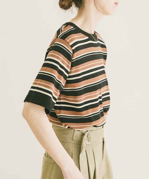 URBAN RESEARCH ITEMS / アーバンリサーチ アイテムズ ニット・セーター | マルチボーダー半袖ニット | 詳細2