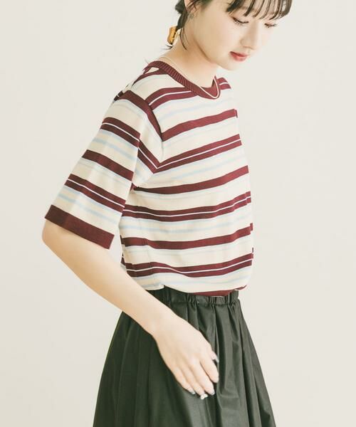 URBAN RESEARCH ITEMS / アーバンリサーチ アイテムズ ニット・セーター | マルチボーダー半袖ニット | 詳細16