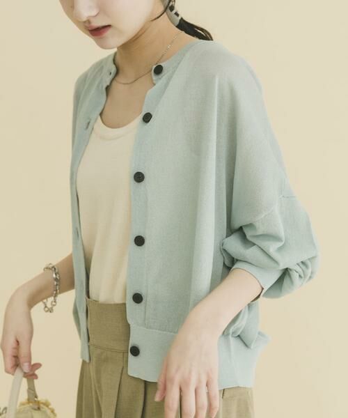 URBAN RESEARCH ITEMS / アーバンリサーチ アイテムズ カーディガン・ボレロ | エアリークルーネックカーディガン（ミント）