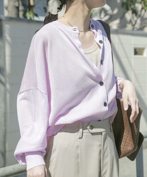 URBAN RESEARCH ITEMS / アーバンリサーチ アイテムズ カーディガン・ボレロ | エアリークルーネックカーディガン（ピンク）