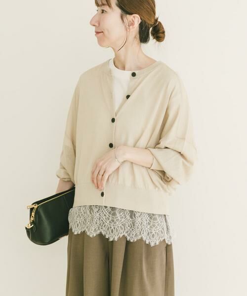 URBAN RESEARCH ITEMS / アーバンリサーチ アイテムズ カーディガン・ボレロ | エアリークルーネックカーディガン（ベージュ）