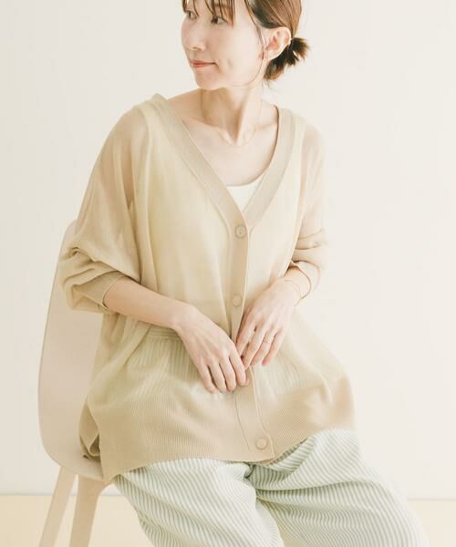 URBAN RESEARCH ITEMS / アーバンリサーチ アイテムズ カーディガン・ボレロ | シアーVネックニットカーデ（グレー系その他）