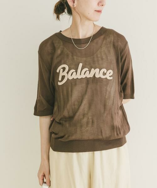 URBAN RESEARCH ITEMS / アーバンリサーチ アイテムズ ニット・セーター | シアーハンソデロゴニット（ブラウン）