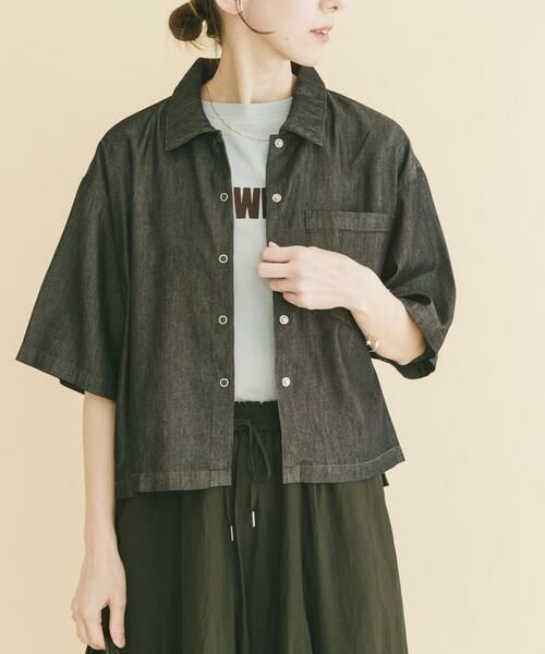 URBAN RESEARCH ITEMS / アーバンリサーチ アイテムズ シャツ・ブラウス | レーヨンデニム半袖シャツ | 詳細1