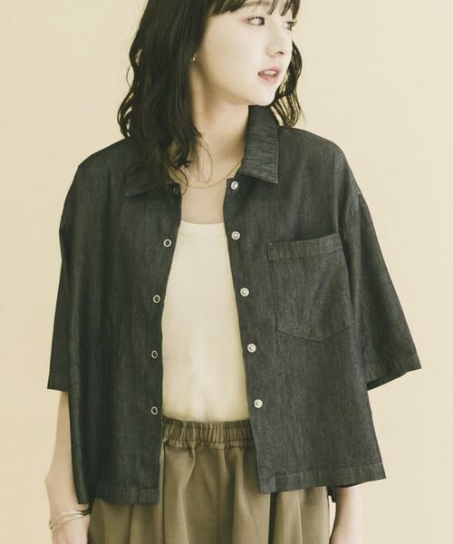 URBAN RESEARCH ITEMS / アーバンリサーチ アイテムズ シャツ・ブラウス | レーヨンデニム半袖シャツ（ワンウォッシュ）