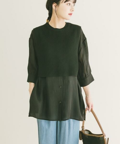 URBAN RESEARCH ITEMS / アーバンリサーチ アイテムズ シャツ・ブラウス | ニットベストドッキングシャツ | 詳細16