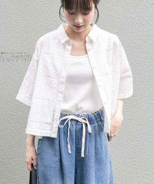 URBAN RESEARCH ITEMS / アーバンリサーチ アイテムズ シャツ・ブラウス | ブロックレースシャツ（ホワイト）