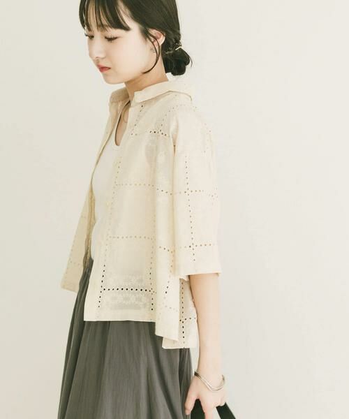 URBAN RESEARCH ITEMS / アーバンリサーチ アイテムズ シャツ・ブラウス | ブロックレースシャツ | 詳細2