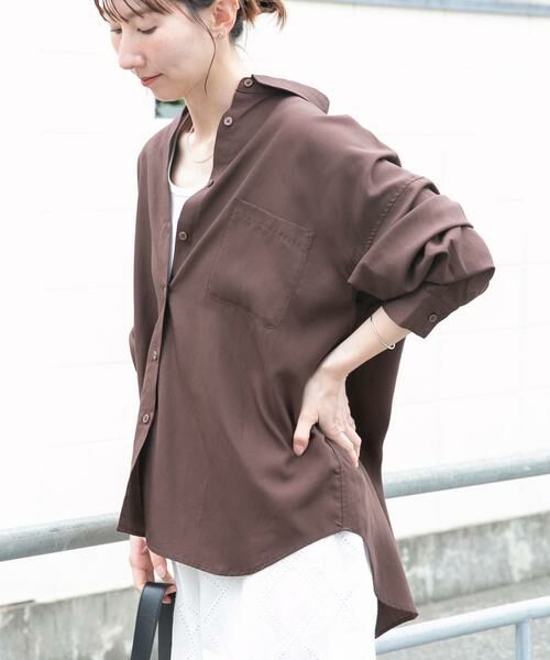 URBAN RESEARCH ITEMS / アーバンリサーチ アイテムズ シャツ・ブラウス | REFINED LINEN 2WAYシャツ（ブラウン）