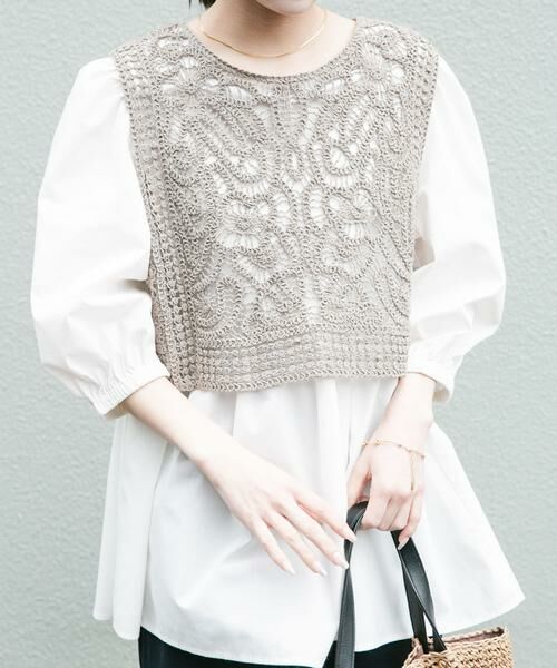 URBAN RESEARCH ITEMS / アーバンリサーチ アイテムズ シャツ・ブラウス | レースベストドッキングチュニック | 詳細8