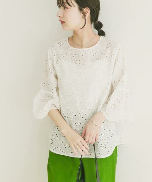 URBAN RESEARCH ITEMS / アーバンリサーチ アイテムズ シャツ・ブラウス | スカラップスリーブレースブラウス | 詳細15