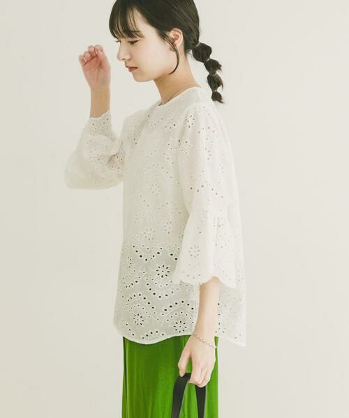 URBAN RESEARCH ITEMS / アーバンリサーチ アイテムズ シャツ・ブラウス | スカラップスリーブレースブラウス | 詳細17